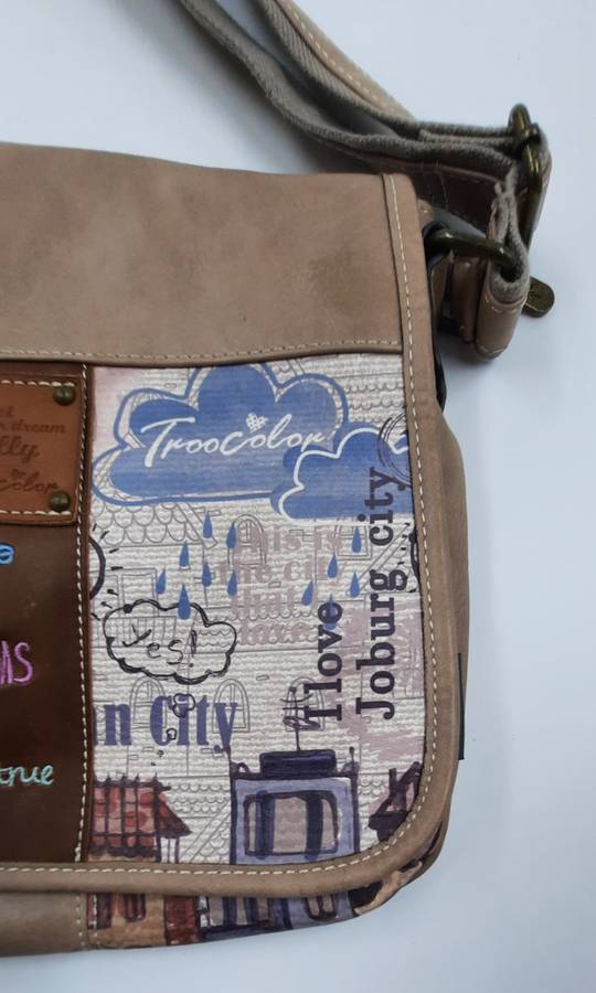 SHOULDER SLING BAG BY TROOCOLOR!(COTTON ROAD) /BEIGE