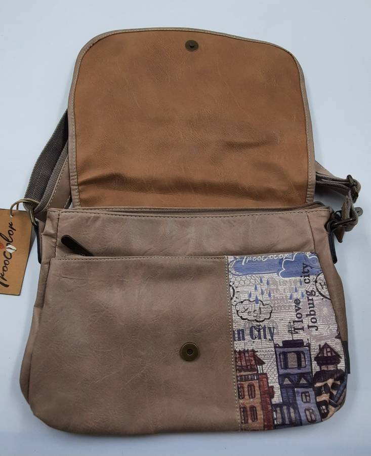SHOULDER SLING BAG BY TROOCOLOR!(COTTON ROAD) /BEIGE