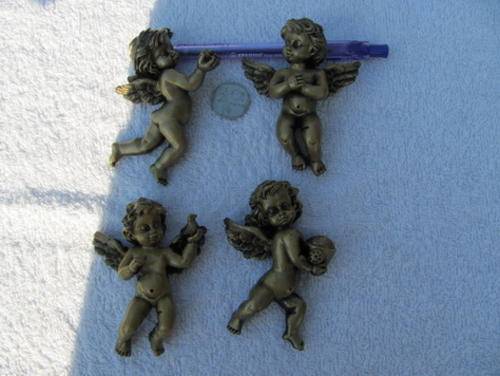 SET OF 4 ANGELS.RESIN CRAFT,WEATHER PROOF WITH DOUBLE SIDED TAPE.