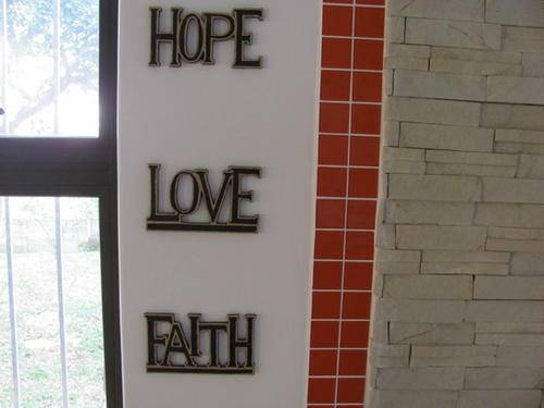 LOVE FAITH HOPE! SET OF 3 RESIN SIGNS WITH DOUBLE SIDED TAPE!ANY WEATHER!