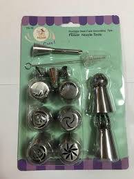 Set of Flower Metallic Nozzles and Spheres