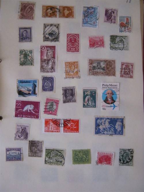 Mix World Stamps on Page