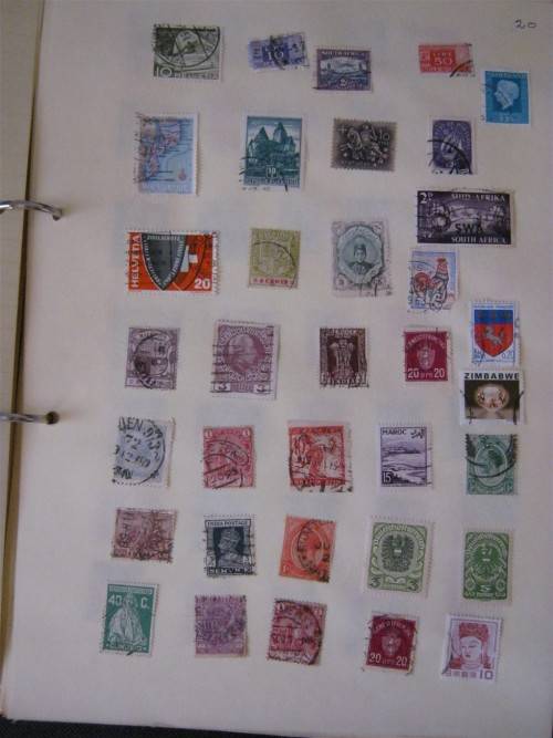Mix World Stamps on Page