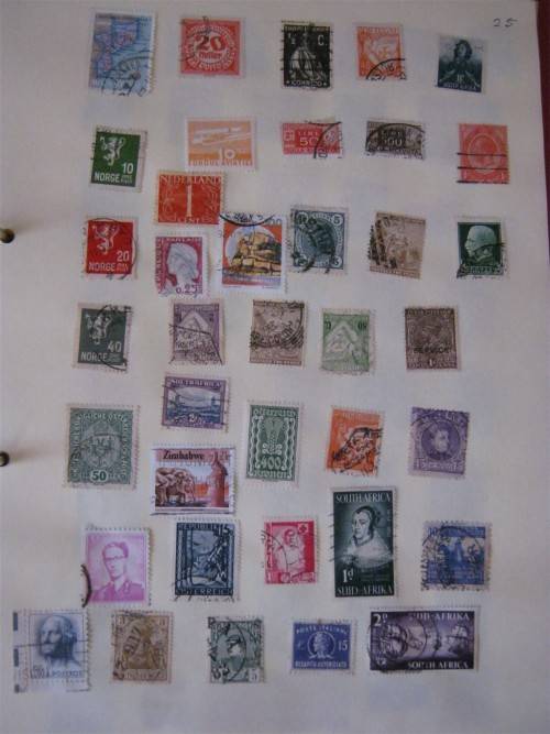 Mix World Stamps on Page