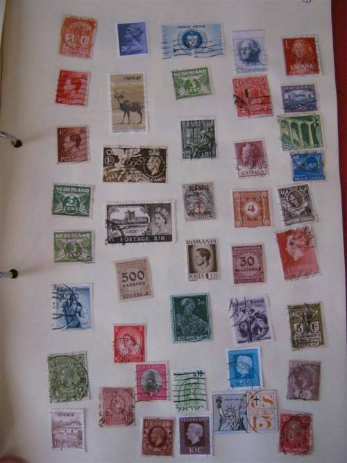 Mix World Stamps on Page