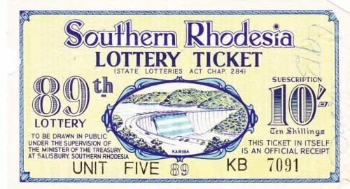 Southern Rhodesia 89th Lottery Ticket