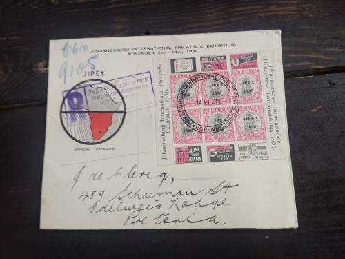 1936 Union Jipex 1d and 1/2d Com Cover