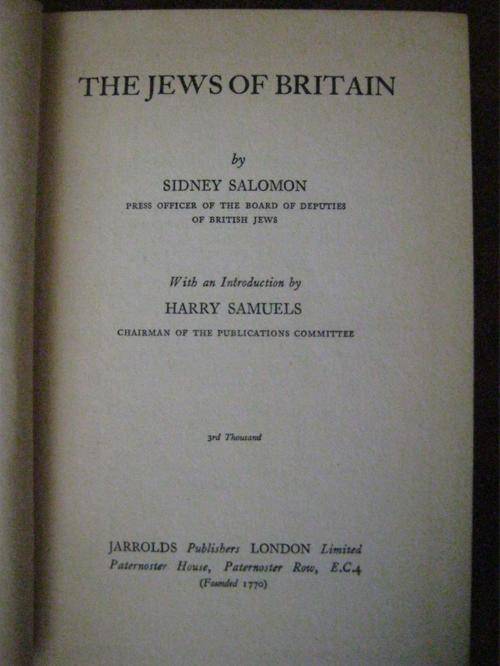 The Jews of Britain- Sidney Salmon