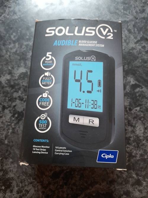 Solus V2 Glucometer Blood Sugar Management system