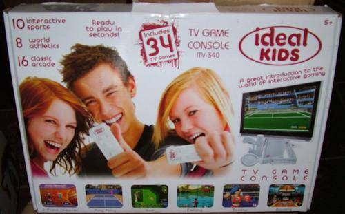 INTERACTIVE TV GAME CONSOLE**INCLUDES 34 GAMES** with tennis ,ping-pong racket, golf club ,