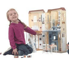 HAPPY FAMILY DOLL  HOUSE : It comes complete with rooms full of furniture over two stories