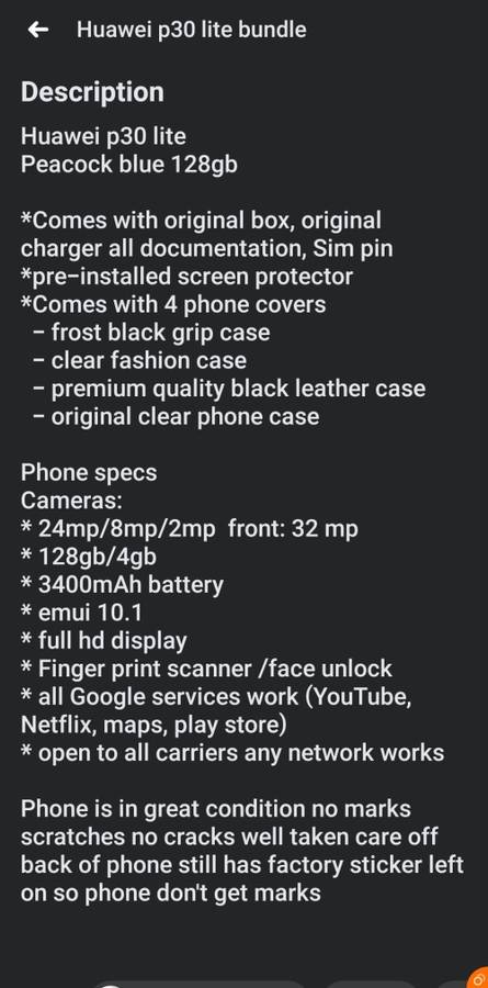 Huawei p30 lite bundle