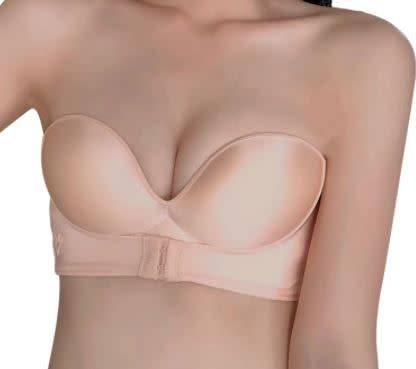Women Strapless Front Buckle Bra - Lady Push Up Bra - Size 32 Cup A - BLACK OR CREAM