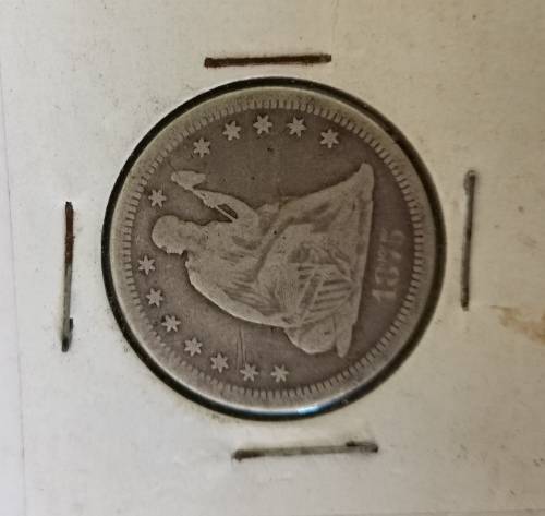 1875 S Quarter Dollar Silver seated liberty San Francisco mint