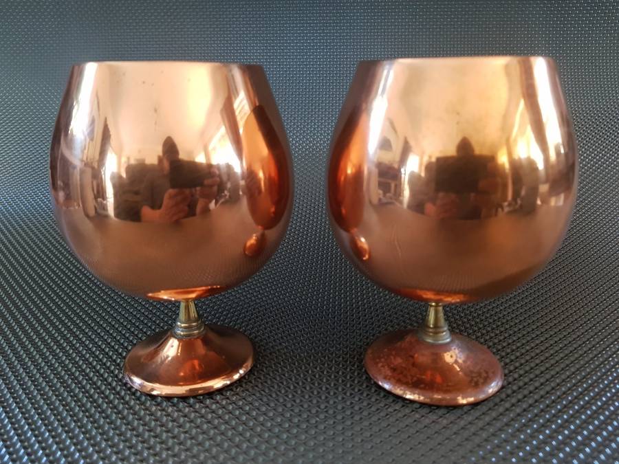 Solid Copper Snifter Goblets