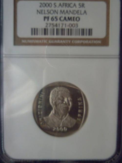 NELSON MANDELA YEAR 2000 R5 PF65 CAMEO NGC