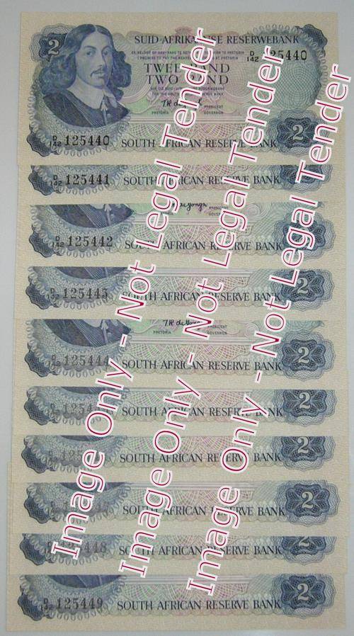 TW de Jongh 3rd Issue 10 x R2 Notes in sequence UNC