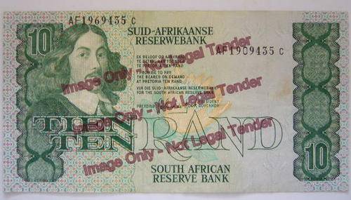GPC de Kock 3rd Issue Ten Rand Note MISPRINT - 2 different serial numbers AF1969435c and AF1909435c.