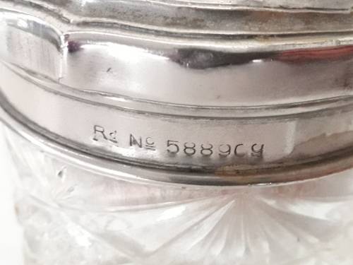 Crystal and Silver lidded Powder Puff Container