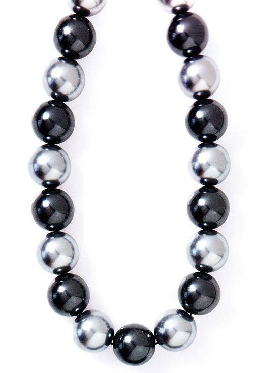 Exquisite 20mm Grey and Hematite Synthetic Pearls