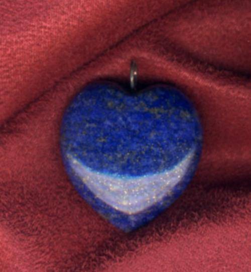 LAPIS LAZULI HEART PENDANT WITH PYRITE. WEIGHT  18Grams.
