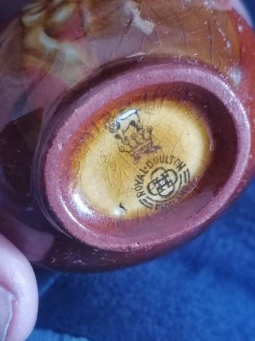 A Small doulton Dickensware Sam Weller Silver collared Pot