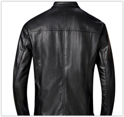 Men Faux Leather Jacket Winter Autumn Motorcycle Black MAD R599