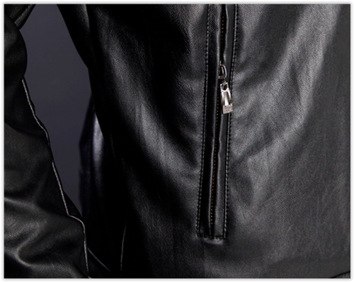 Men Faux Leather Jacket Winter Autumn Motorcycle Black MAD R599