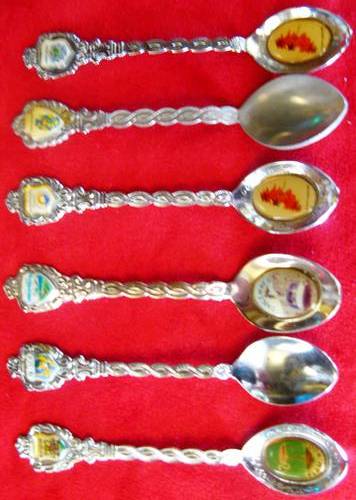 1 SET OF 6 ASSORTED SOUTH AFRICAN AFRICANA COLLECTABLE TEA SPOONS