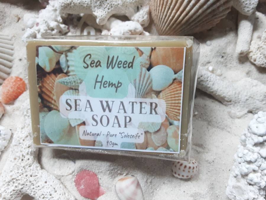 Set of 4 (four) Soaps - hand made - all Natural oils - No Preservatives - Sea Water Soap (Soleseife)
