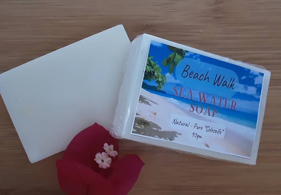 Set of 4 (four) Soaps - hand made - all Natural oils - No Preservatives - Sea Water Soap (Soleseife)