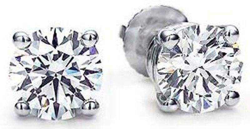 Certified 0.25ct I/G Color Real Natural Diamond Stud Solitaire Earring with Discount Price
