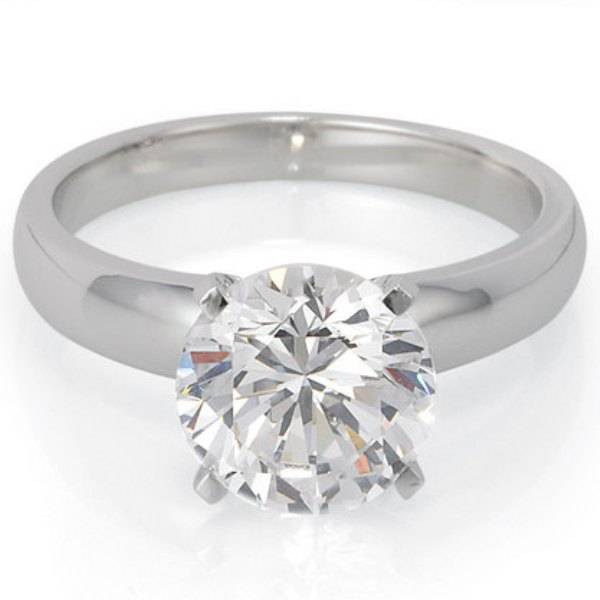 Solitaire Certified 0.60 CtwReal Natural Diamond Wedding  Ring VS/G Color in 14k White Gold
