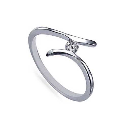 Certified 0.15TCW  Real Natural Round Cut Diamond Engagement Ring in 925 Silver
