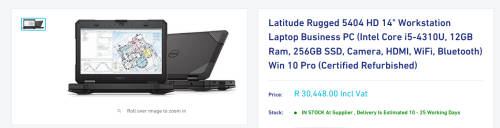 *MILITARY* GeForce DELL LATITUDE 14 RUGGED 5404 NOTEBOOK | 256GB NVME SSD | 8GB RAM | BACKLIT KB