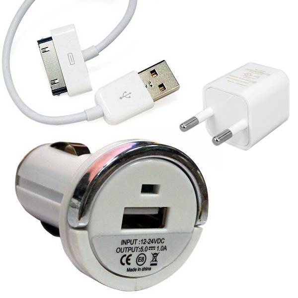 3-In-1 Charger Kit for Apple iPhone 3G / iPhone 3GS / iPhone 4, Europe Edition