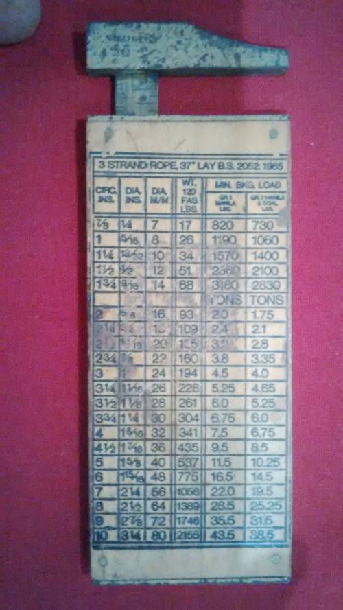 UNIQUE IN SA - RABONE NO 1026 WOOD AND BRASS ROPE GAUGE CALIPER -PLEASE SEE DESC 4 MORE INFO