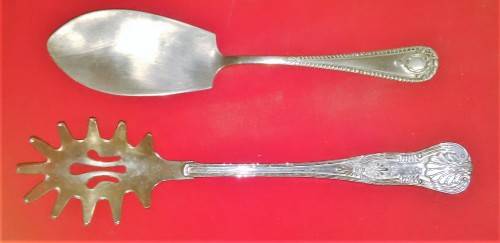 VINTAGE CAKE LIFT AND PASTA SPOON - - PLEASE READ desc