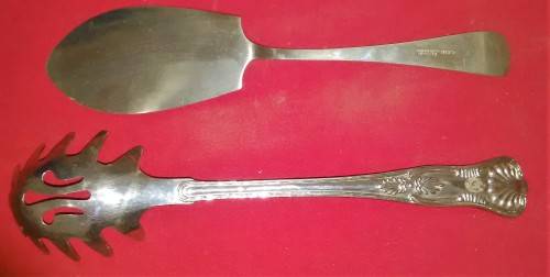 VINTAGE CAKE LIFT AND PASTA SPOON - - PLEASE READ desc