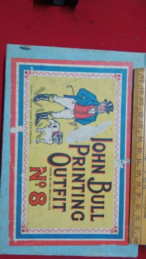 VINTAGE JOHN BULL PRINTING OUTFIT NO 8 COMPLETE WITH INSTRUCTION MANUAL