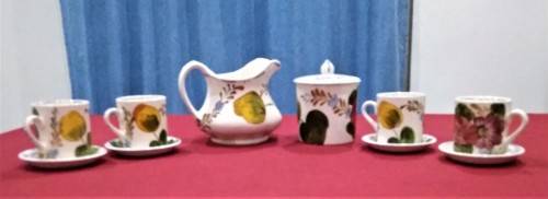 11pc BELLE FIORE SET - 4 Duos, MILK JUG & SUGAR BOWL- PLEASE READ DESC