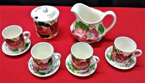 11pc BELLE FIORE SET - 4 Duos, MILK JUG & SUGAR BOWL- PLEASE READ DESC