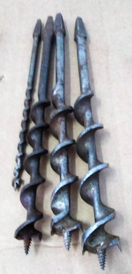 SET OF 9 VINTAGE IRWIN MANIBOR AUGER BITS IN BOX + ADITIONAL BITS   - PLEASE C DESC