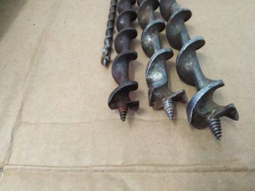 SET OF 9 VINTAGE IRWIN MANIBOR AUGER BITS IN BOX + ADITIONAL BITS   - PLEASE C DESC