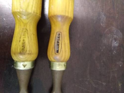 2 Vintage Marples Gouging Chisel -  PLEASE C Pics & Desc