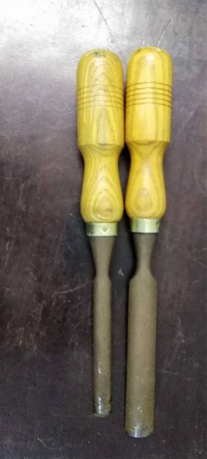 2 Vintage Marples Gouging Chisel -  PLEASE C Pics & Desc