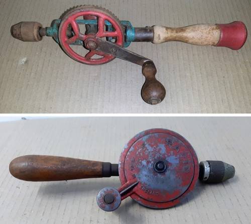 2 Vintage Egg Beater Hand Drills - 1 is a Rapid - See Pics, they part of the desc