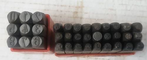 METAL NUMBERS and ALPHABET STAMPS ( MISSING N) + A LOTS LOOSE STAMPS - please check pics and Desc