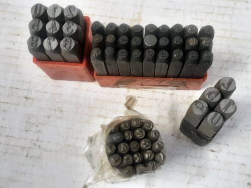 METAL NUMBERS and ALPHABET STAMPS ( MISSING N) + A LOTS LOOSE STAMPS - please check pics and Desc