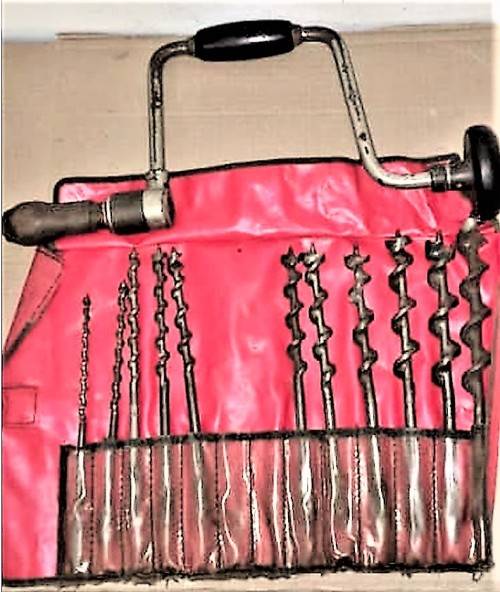 VINTAGE STANLEY CONCEALED BRACE & 11 AUGER BITS (different makes)  -See Pictures